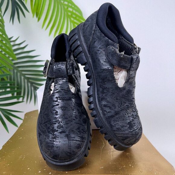 Womens Vintage 90s Grunge Black Preppy Dark Academia Chunky Mary Jane Shoes / 6 - Picture 8 of 8